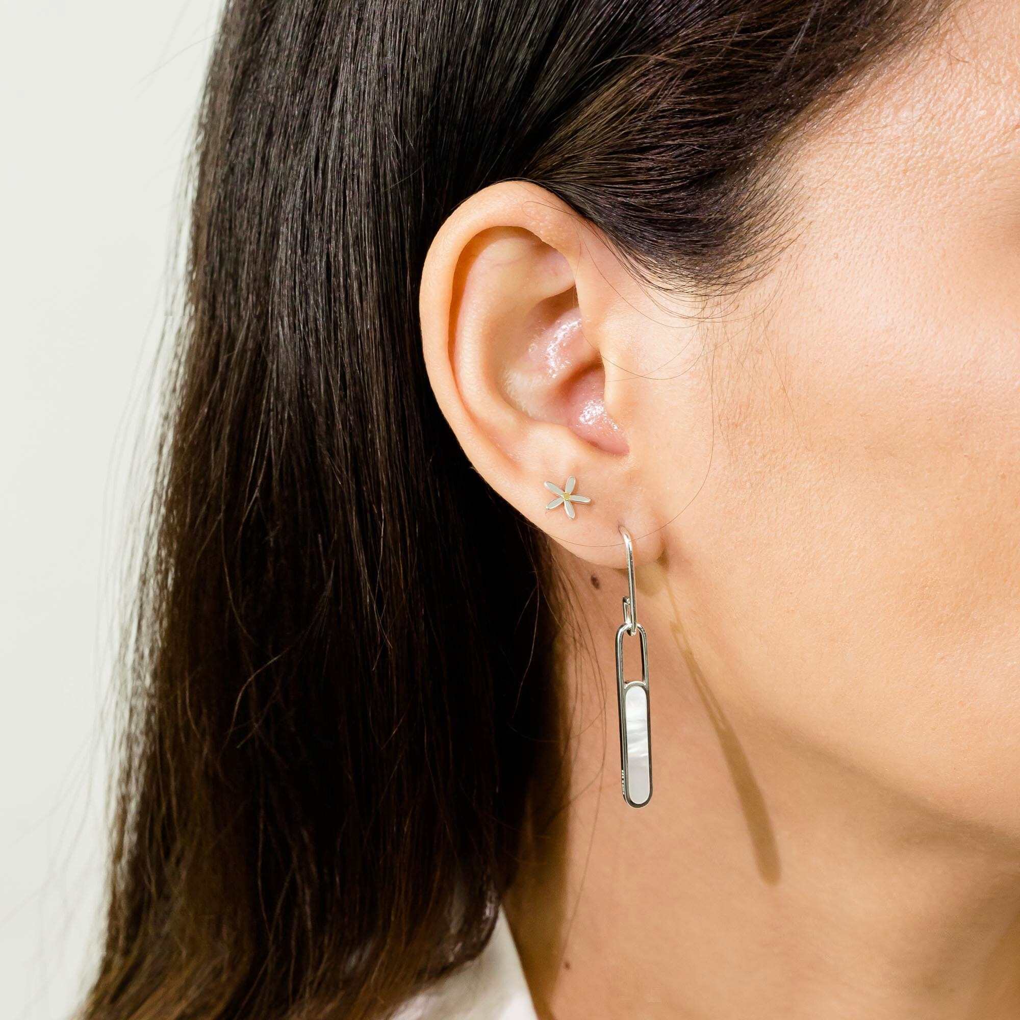 Alina Bezel Earrings with Stone - Image 6