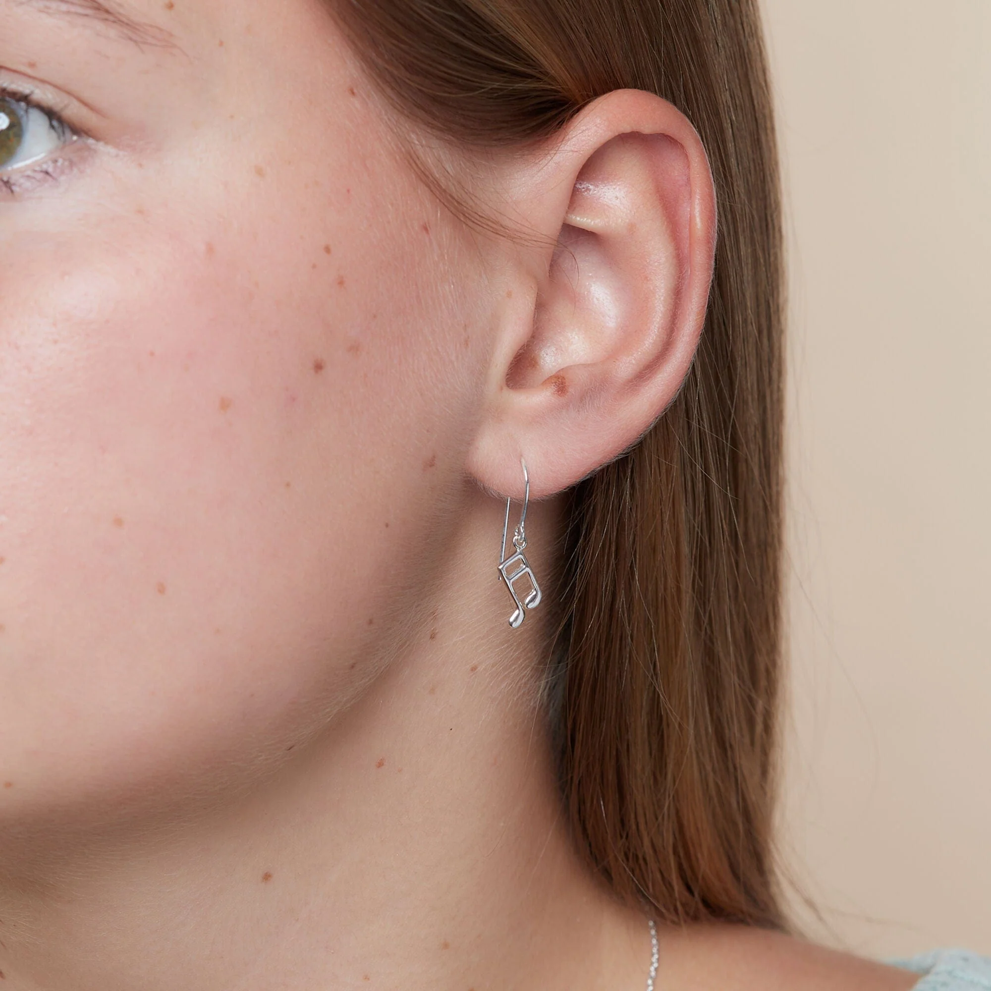 Treble Clef and Eighth Note Music Dangle Earrings - Image 2