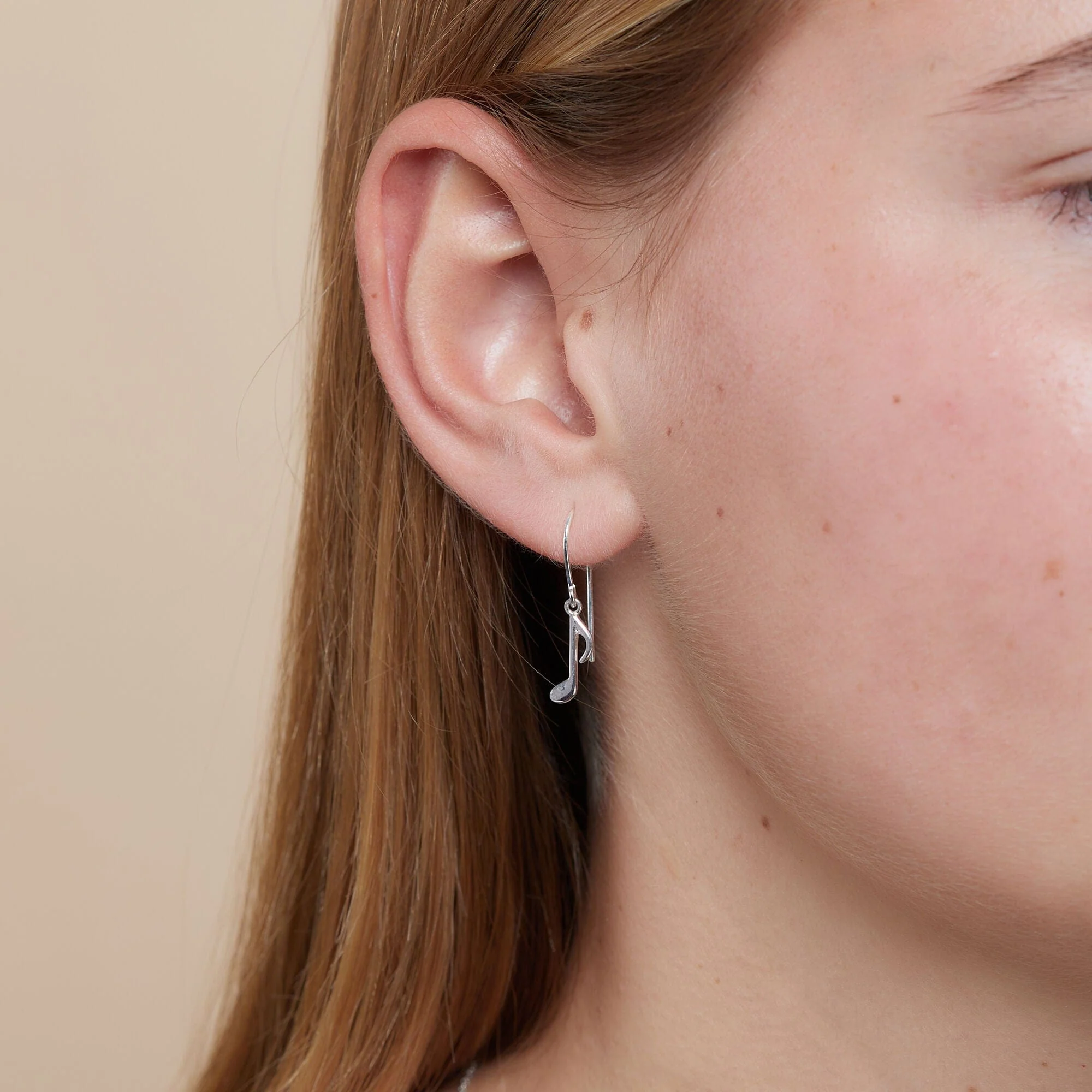Treble Clef and Eighth Note Music Dangle Earrings - Image 3