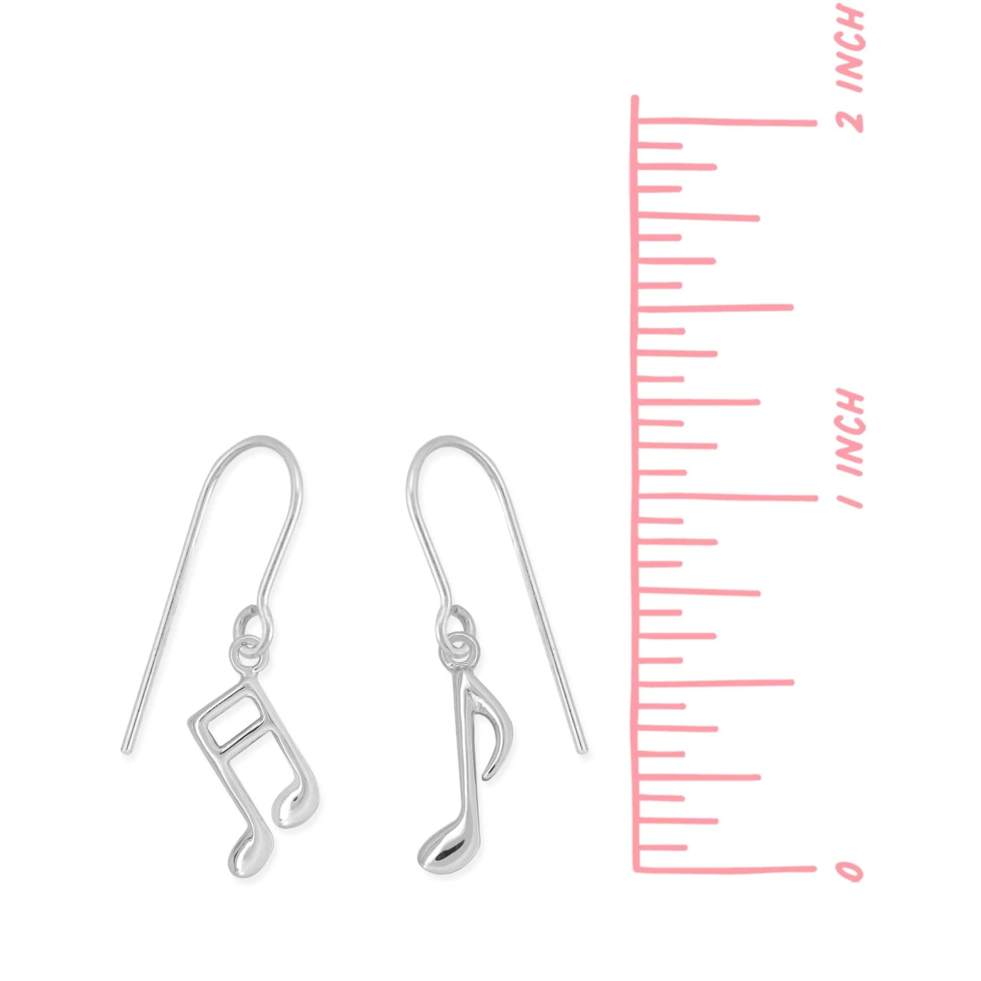 Treble Clef and Eighth Note Music Dangle Earrings - Image 6