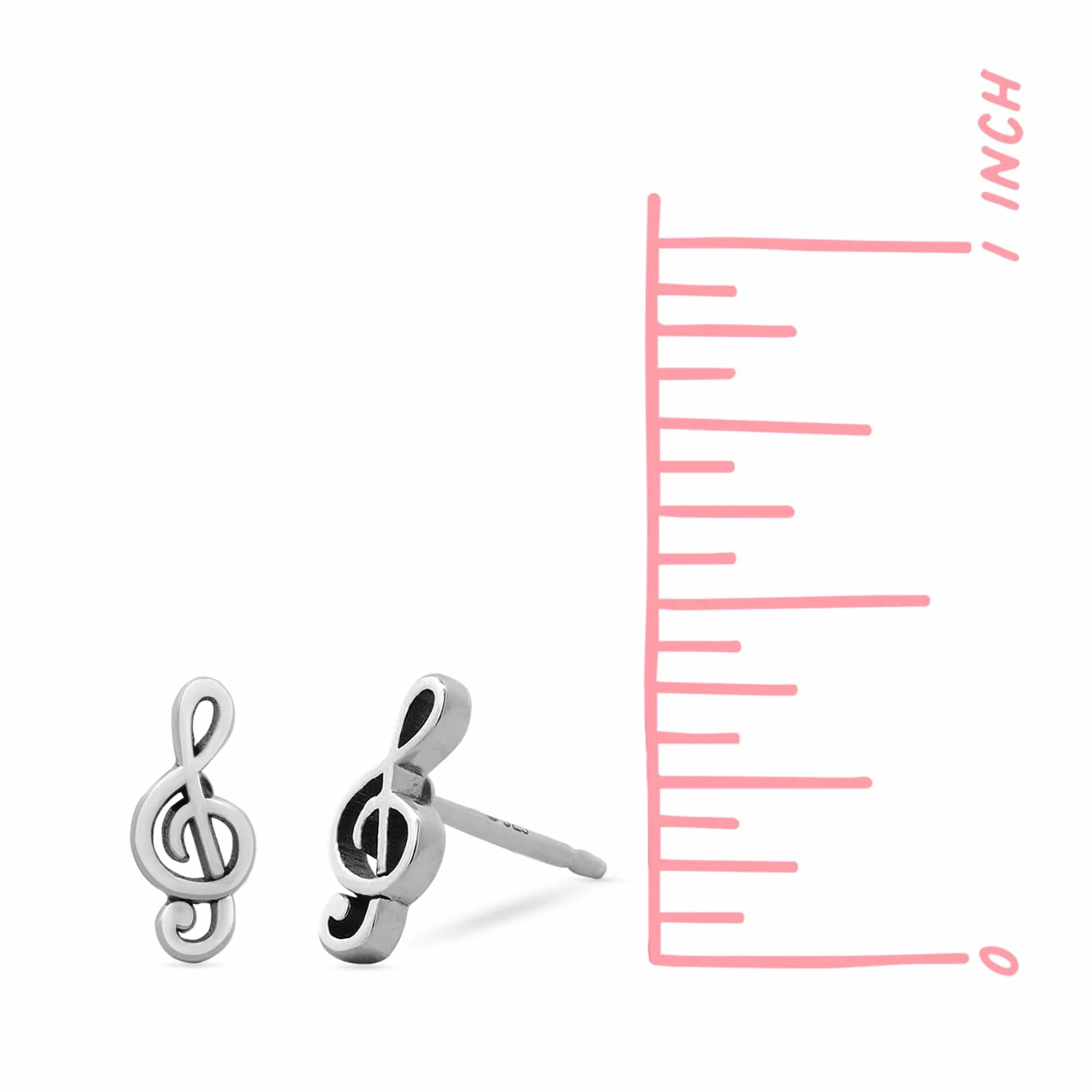 Treble Clef Music Note Studs - Image 4