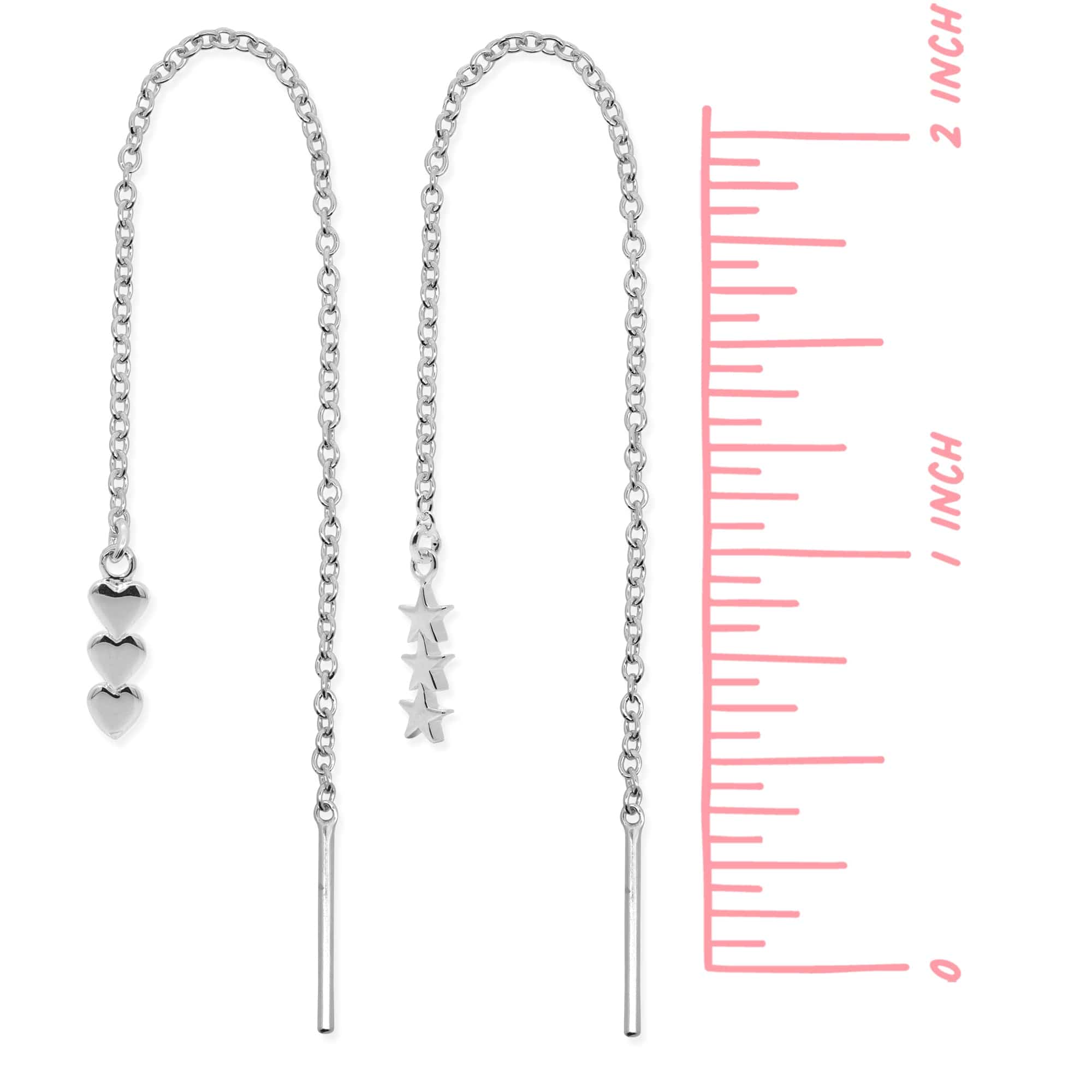 Triple Heart and Star Long Chain Threaders - Image 5