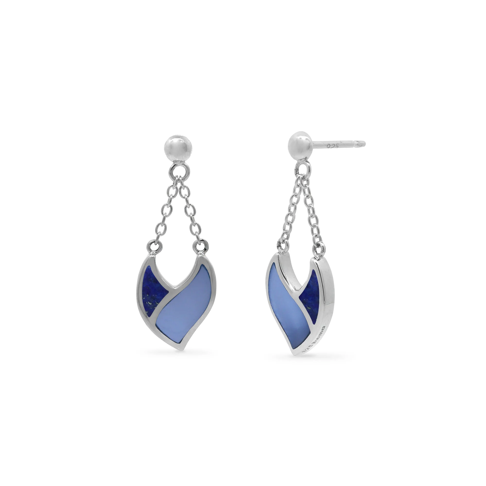 Twilight Leaf Earrings with Stone