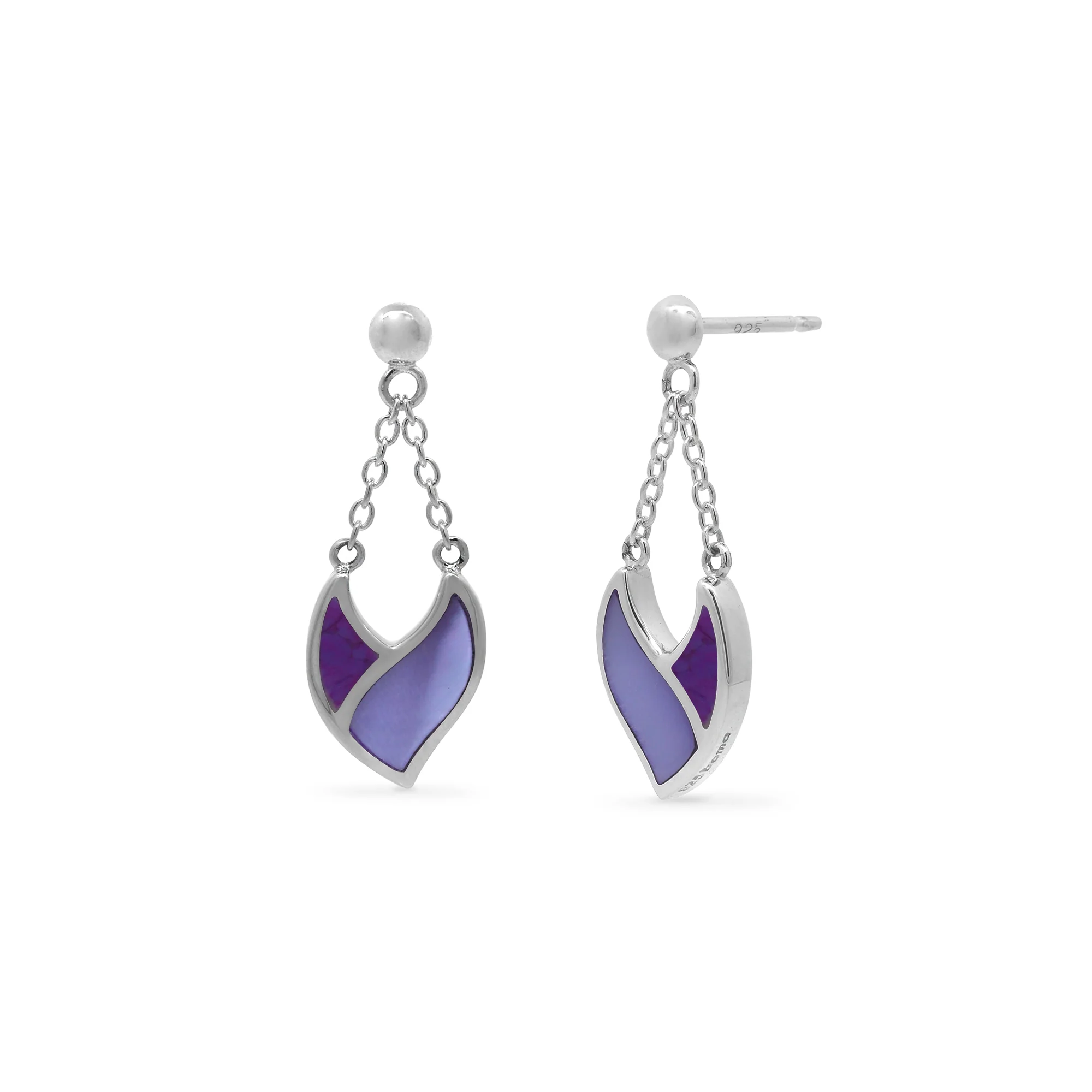 Twilight Leaf Earrings with Stone - Image 4