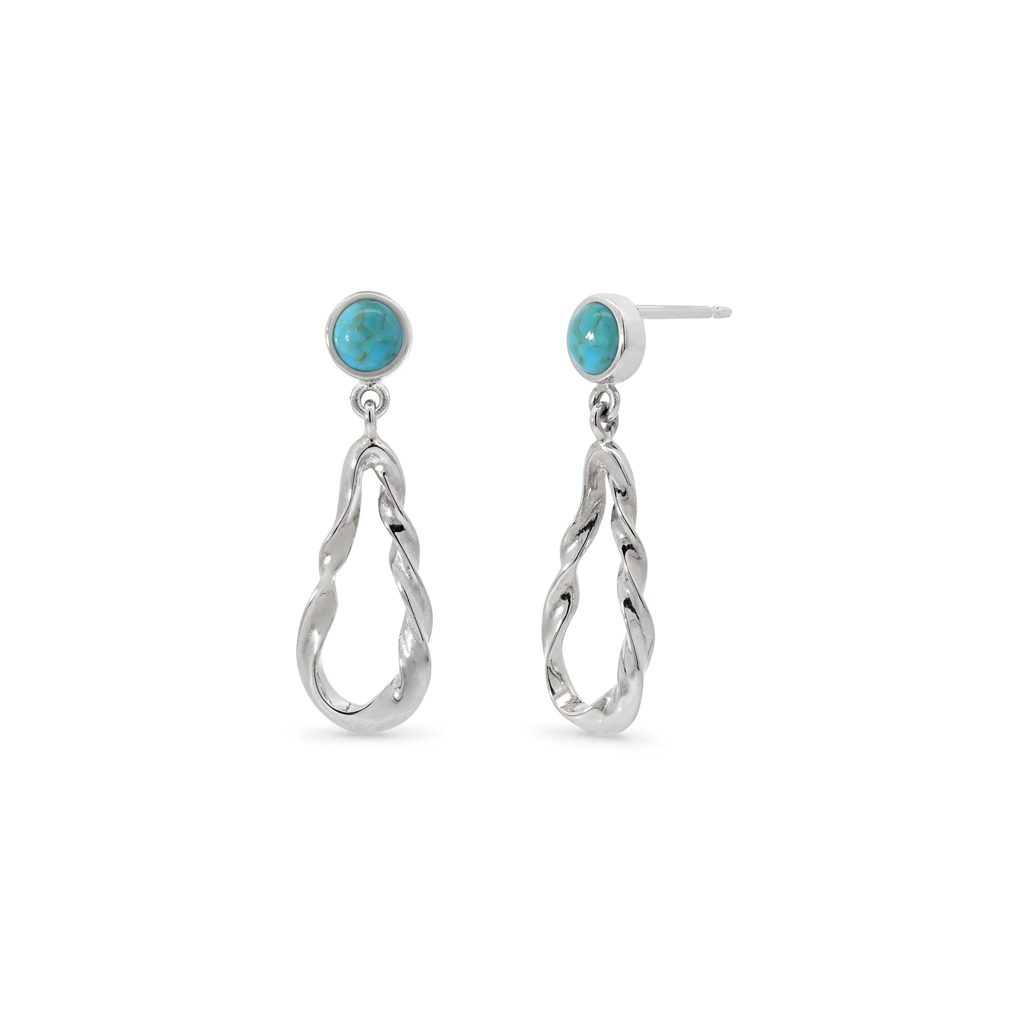 Twisted Teardrop Earrings with Stone - Image 2
