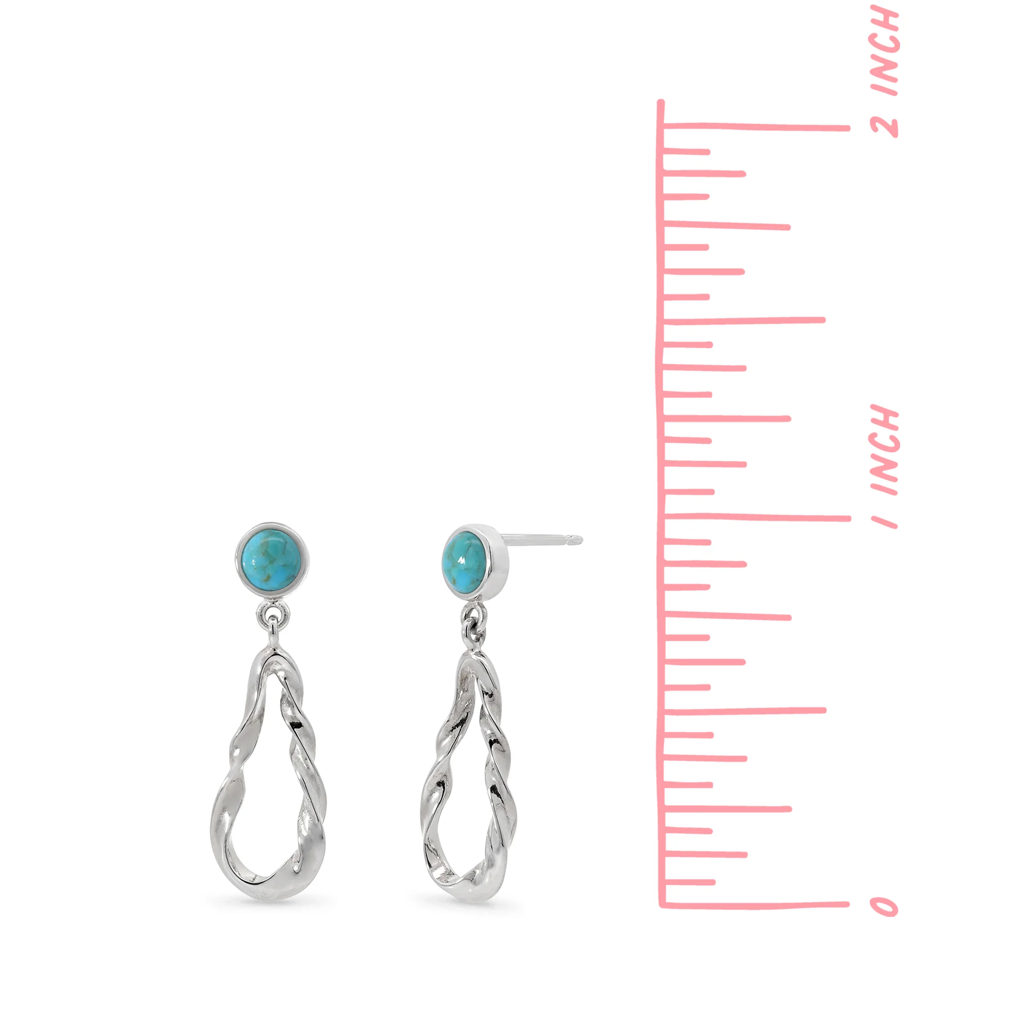 Twisted Teardrop Earrings with Stone - Image 7
