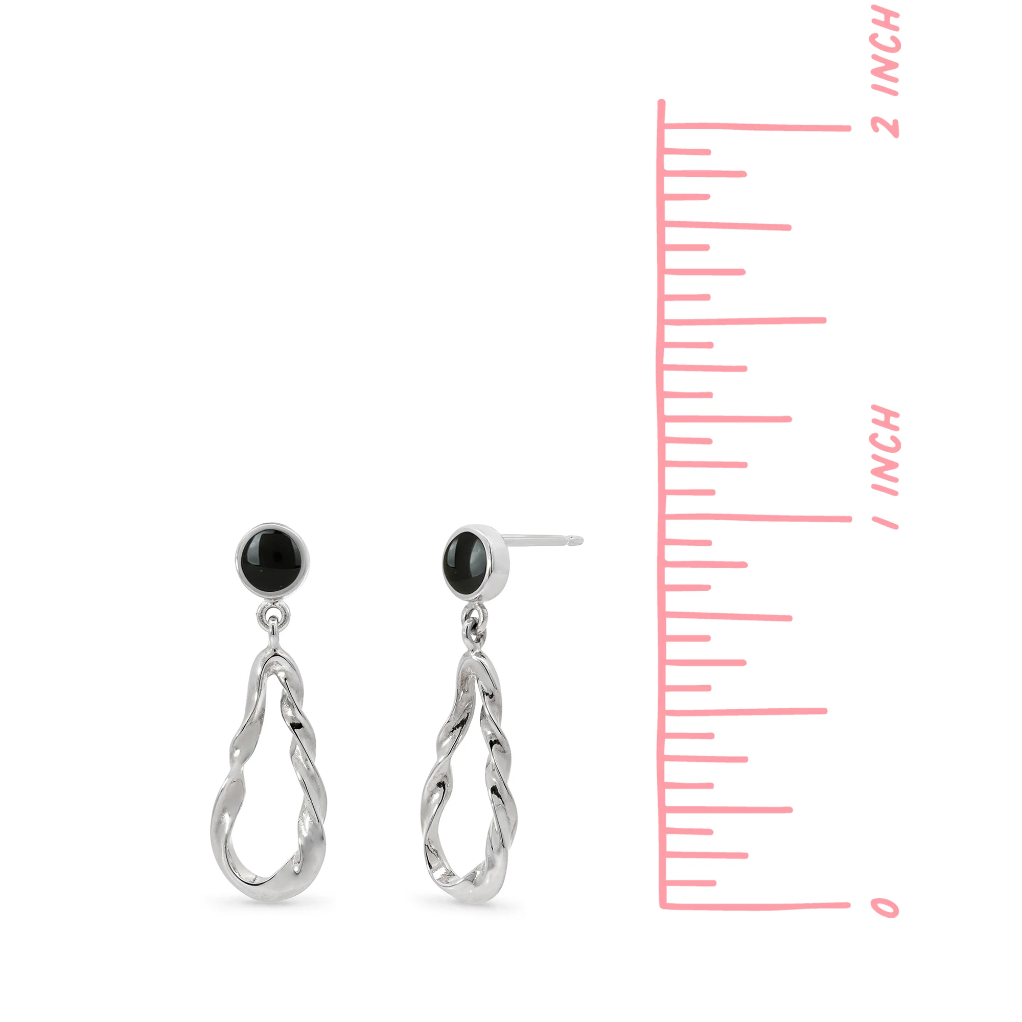 Twisted Teardrop Earrings with Stone - Image 8