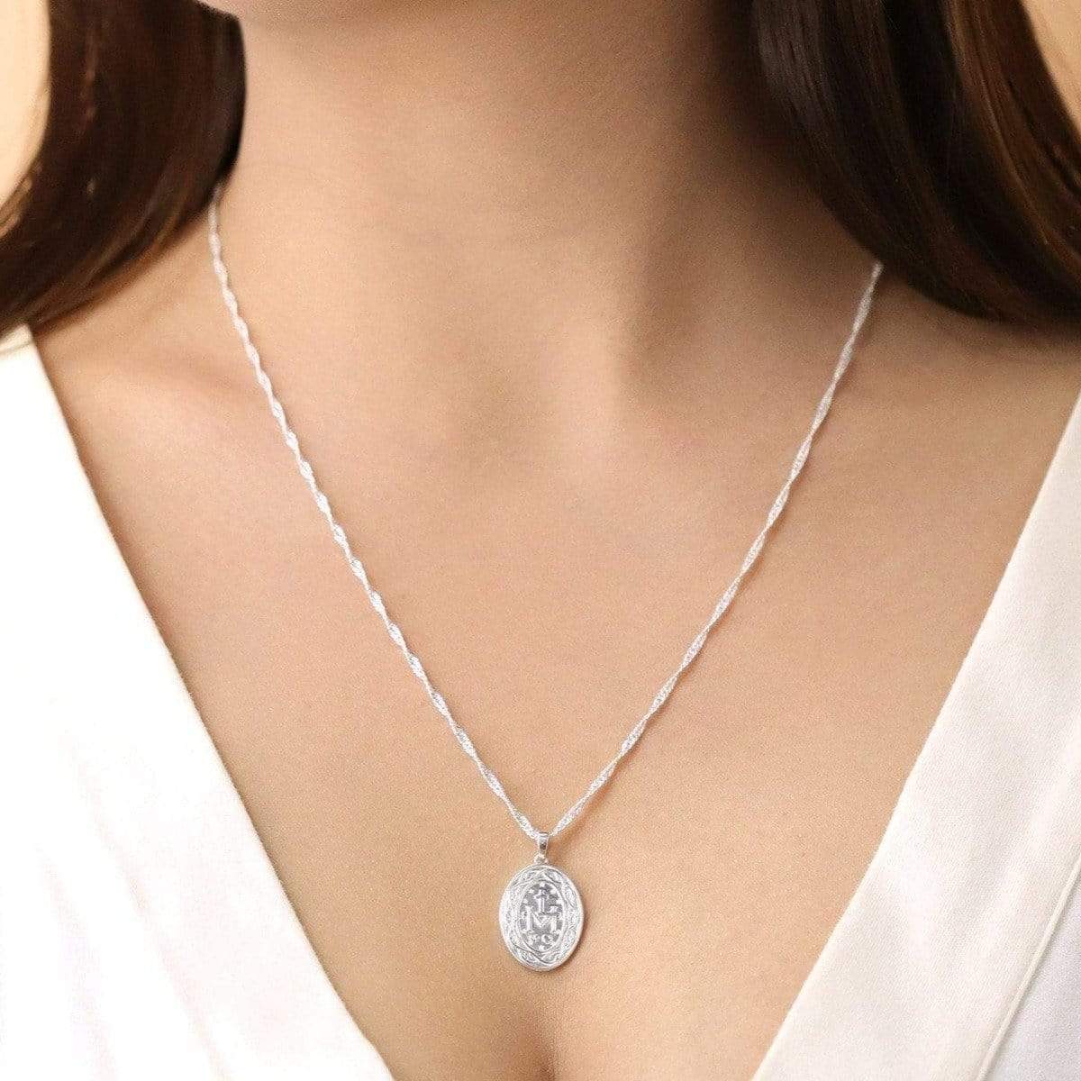Two way Sterling Silver Medallion Necklace - Image 3