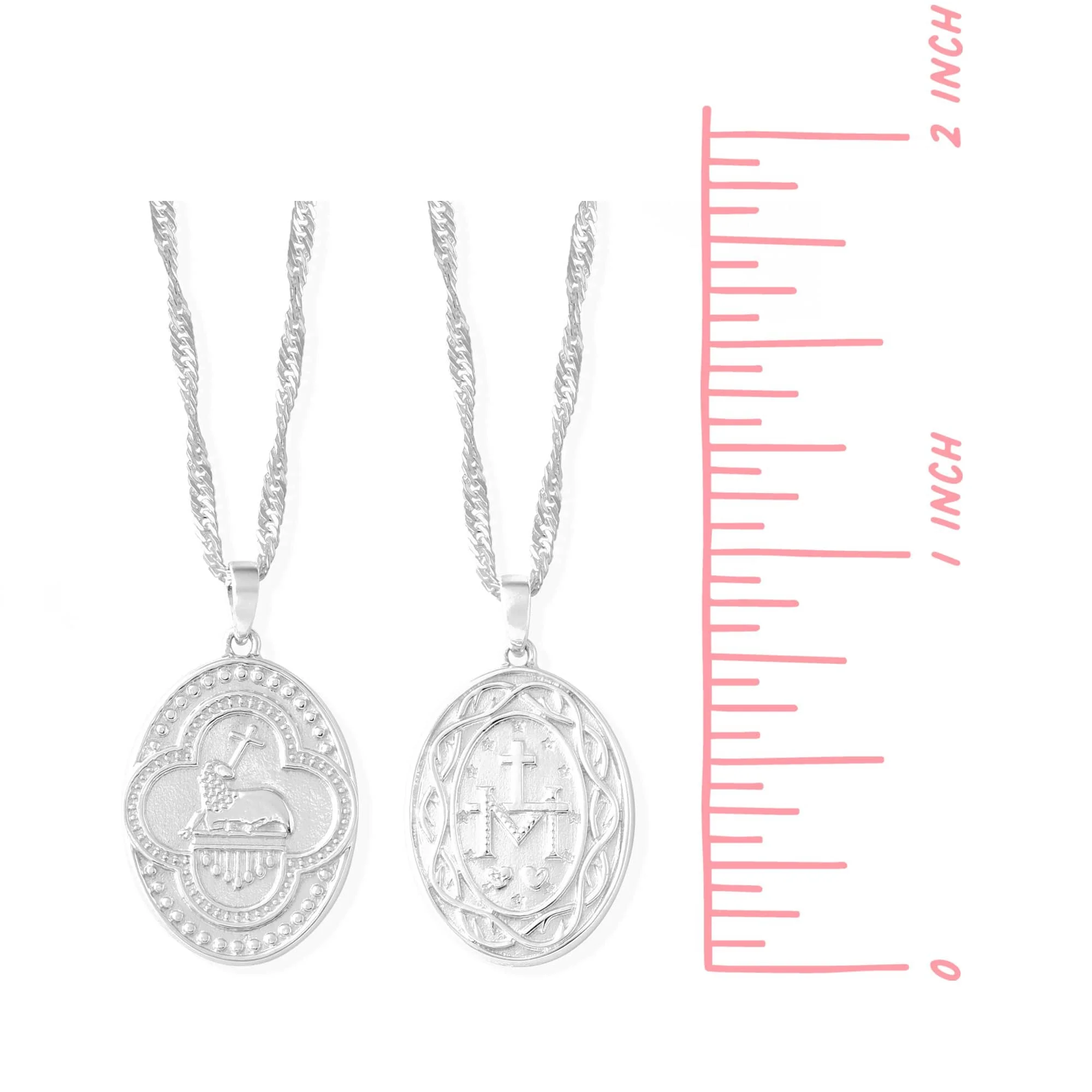 Two way Sterling Silver Medallion Necklace - Image 4