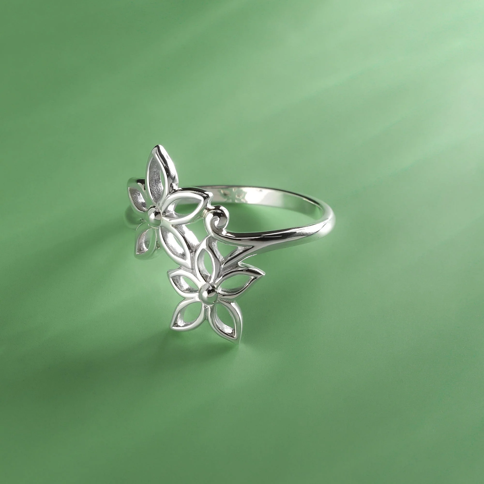 Tyla Twin Jasmine Flower Ring - Image 3