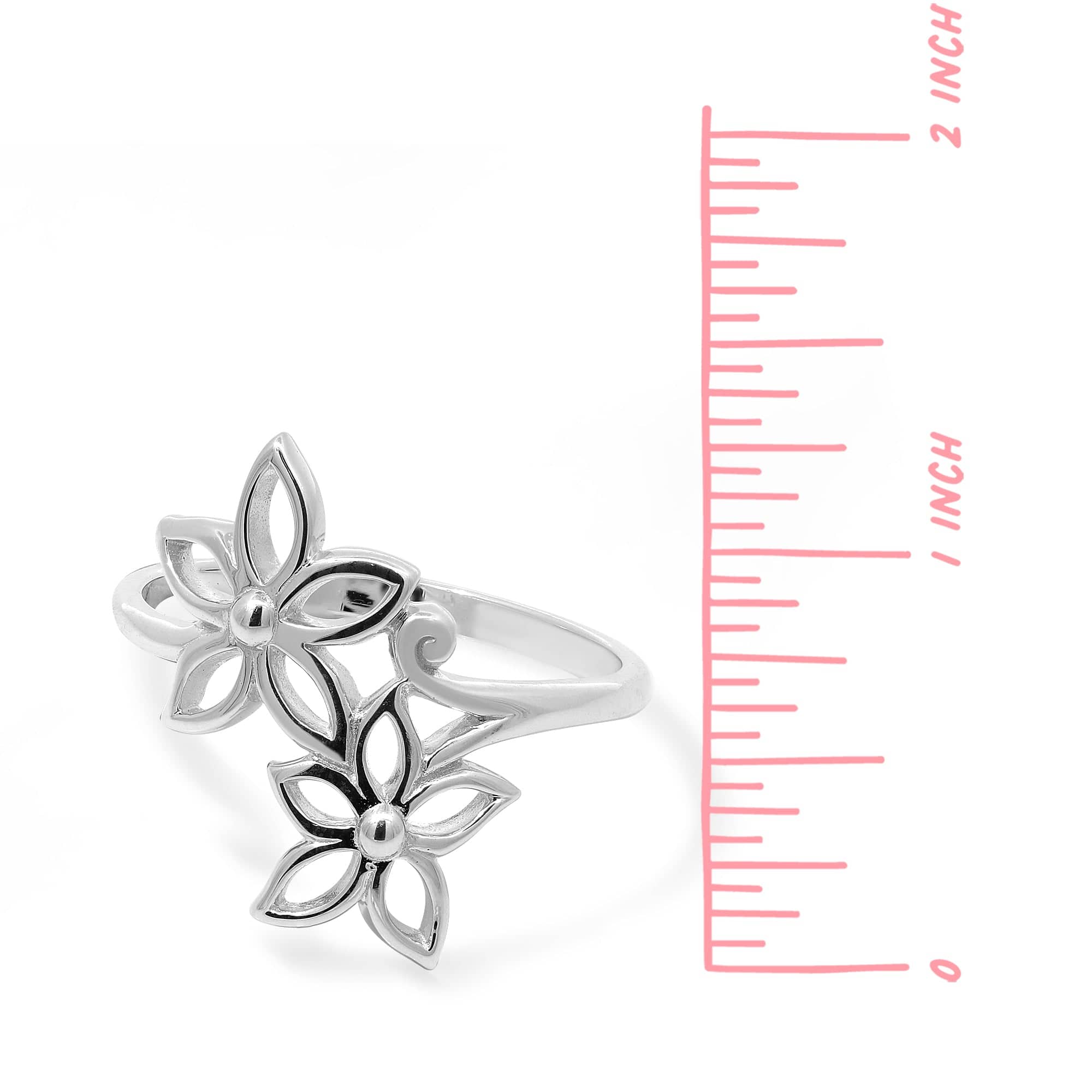 Tyla Twin Jasmine Flower Ring - Image 5