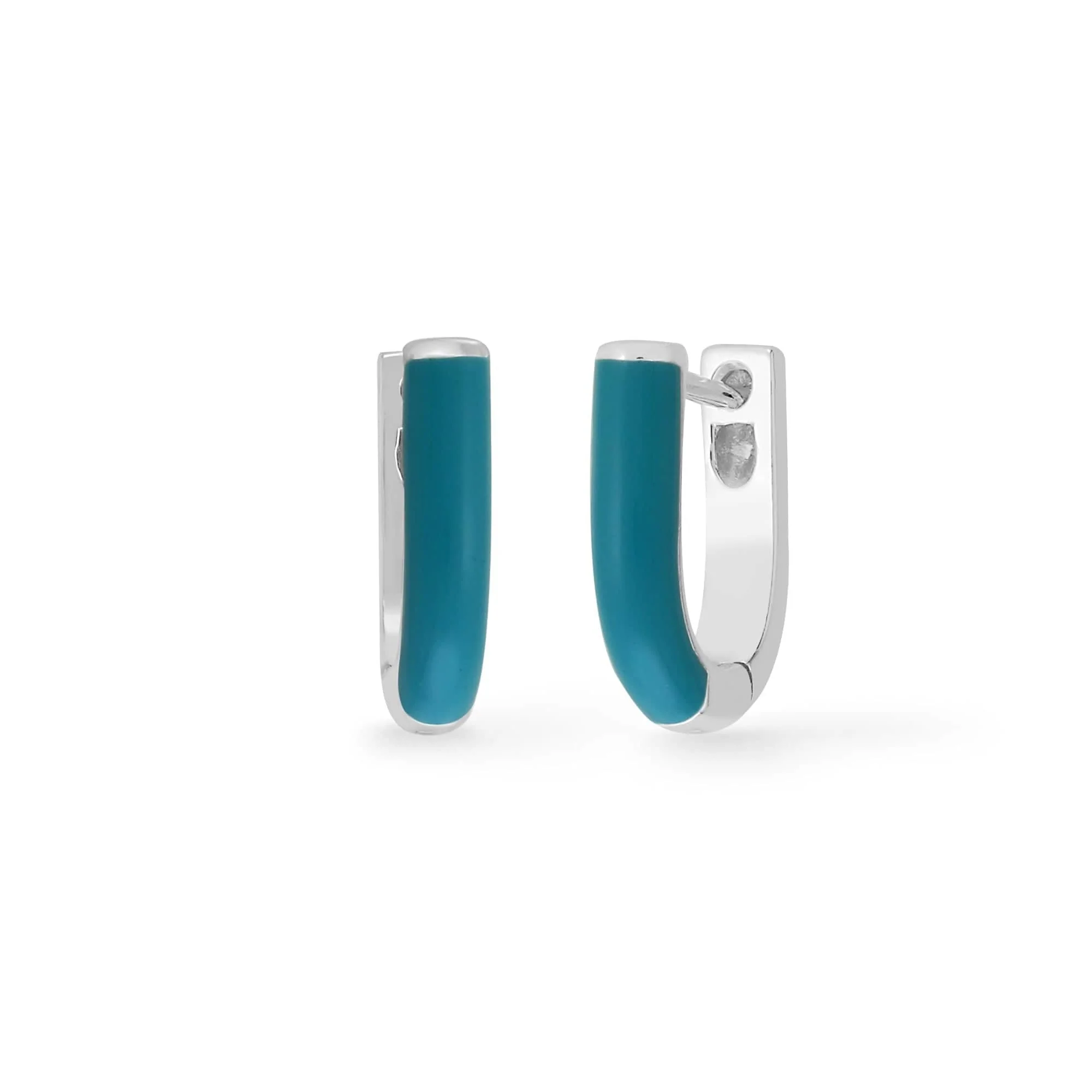 U-Shape Huggie Hoops with Color