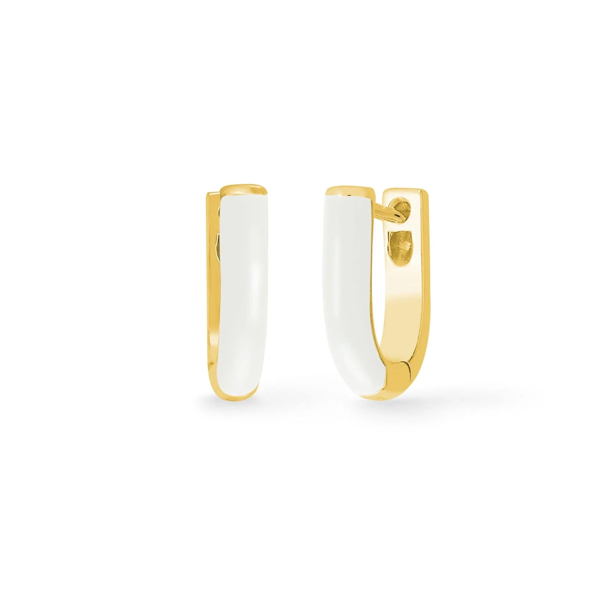 U-Shape Huggie Hoops with Color - Image 10