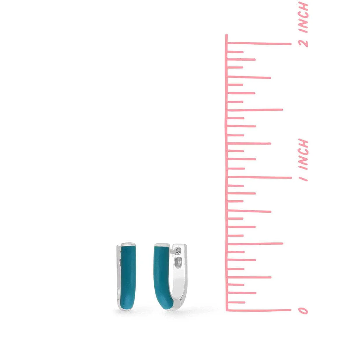 U-Shape Huggie Hoops with Color - Image 13