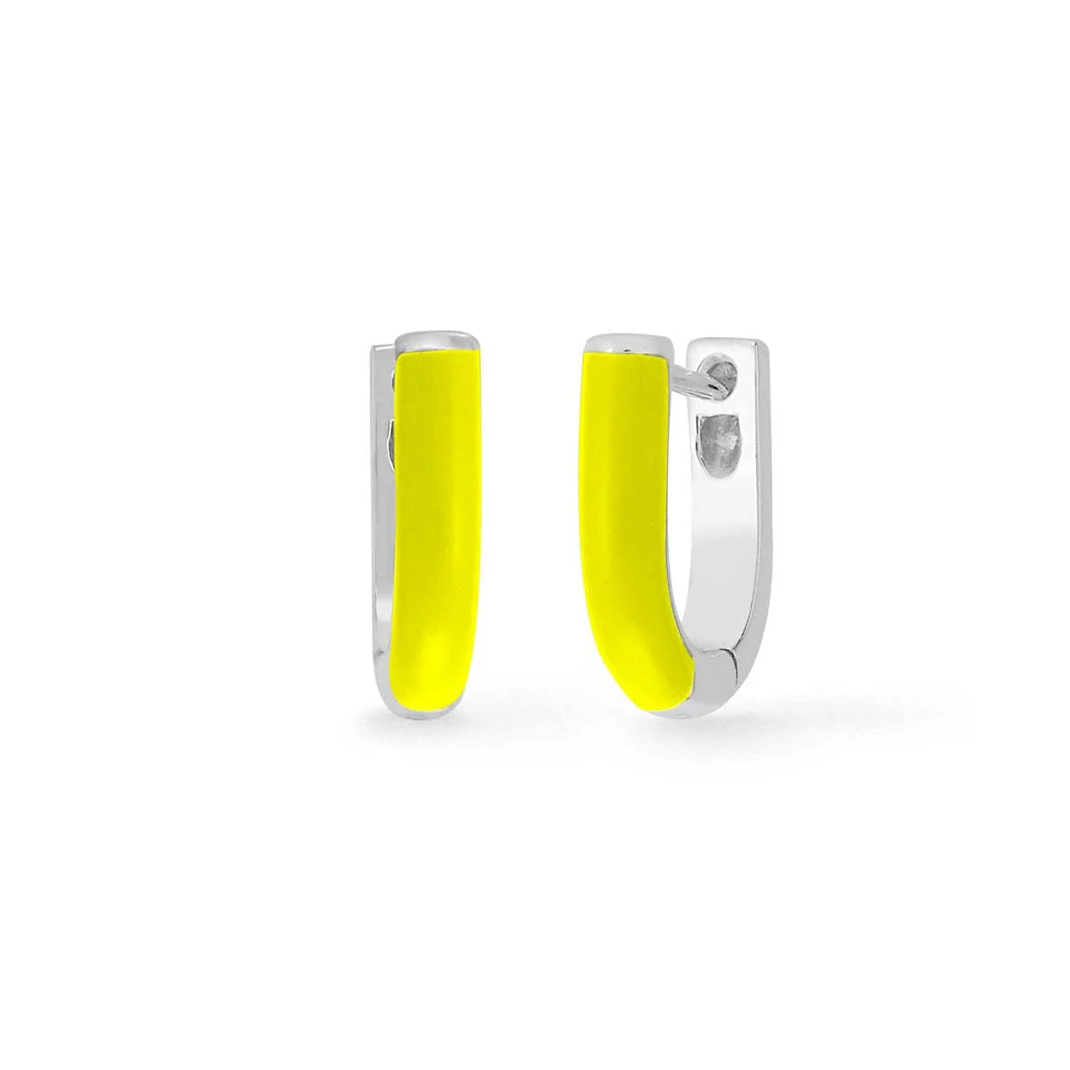 U-Shape Huggie Hoops with Color - Image 5