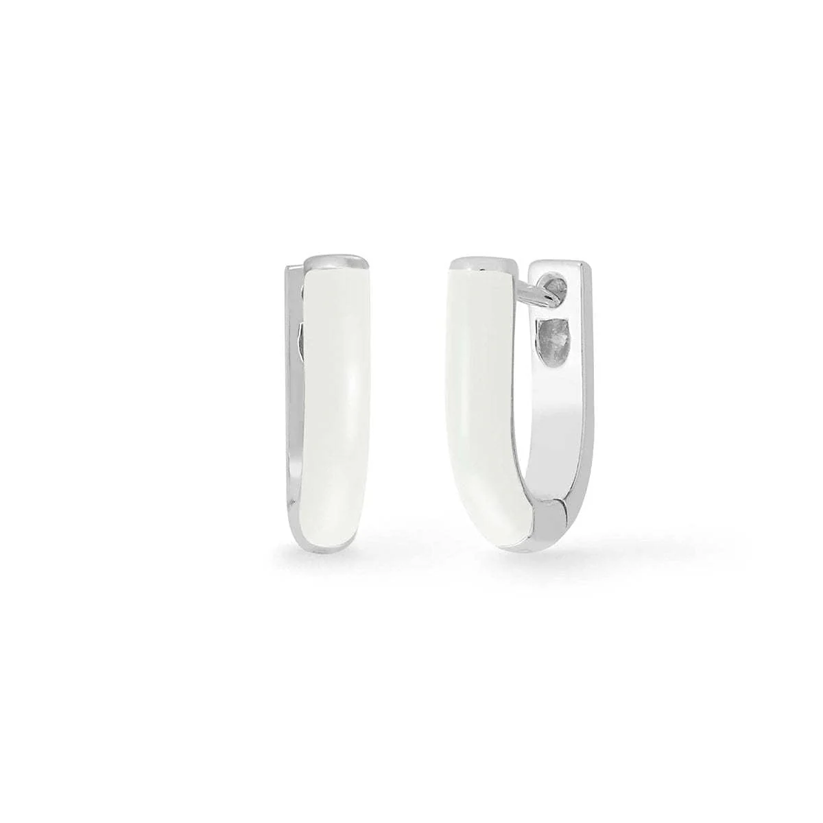U-Shape Huggie Hoops with Color - Image 7