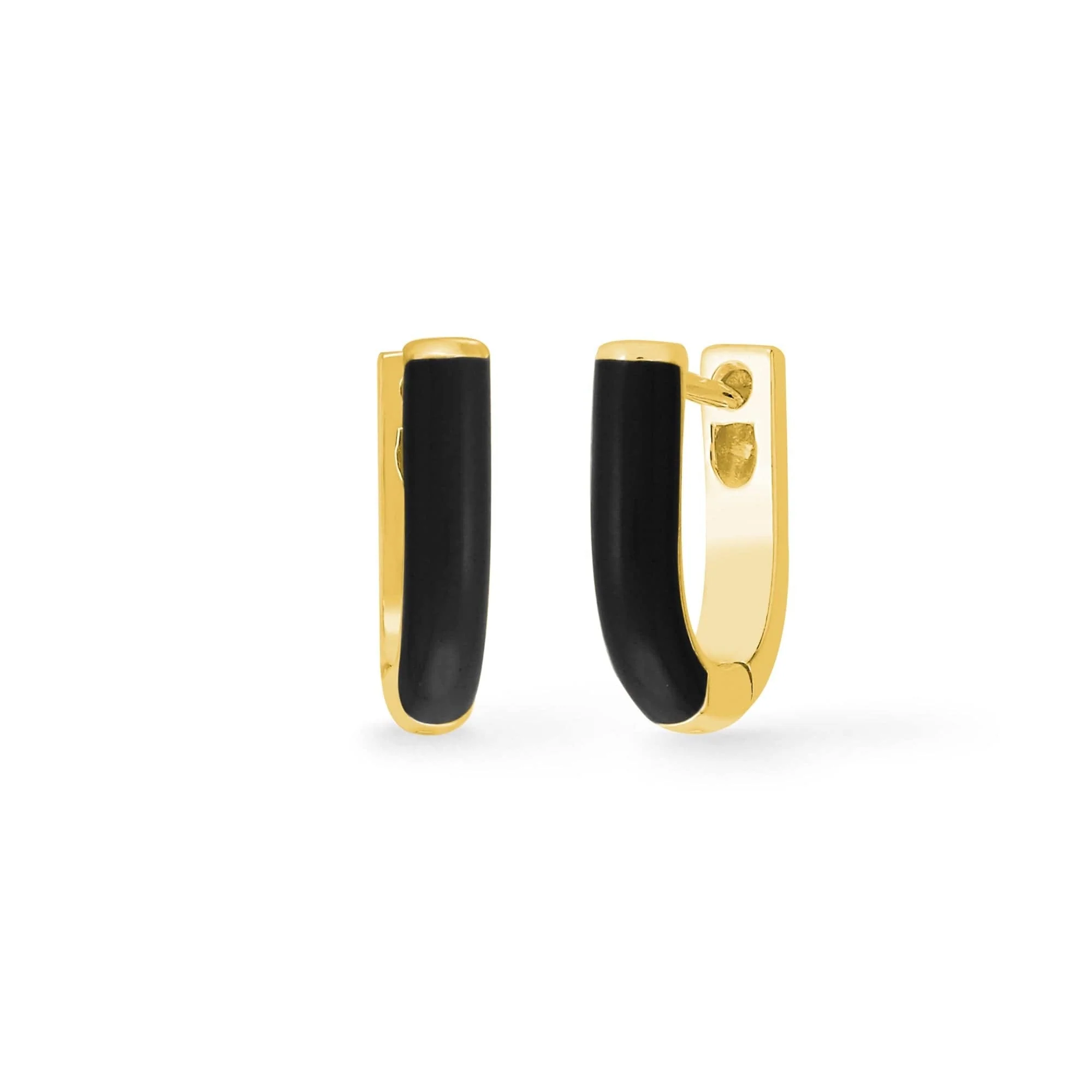 U-Shape Huggie Hoops with Color - Image 9