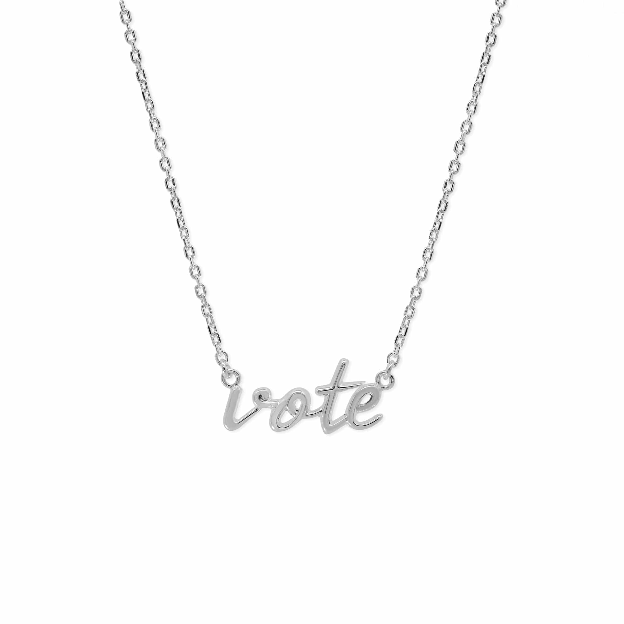 Vote Scripted Font Necklace