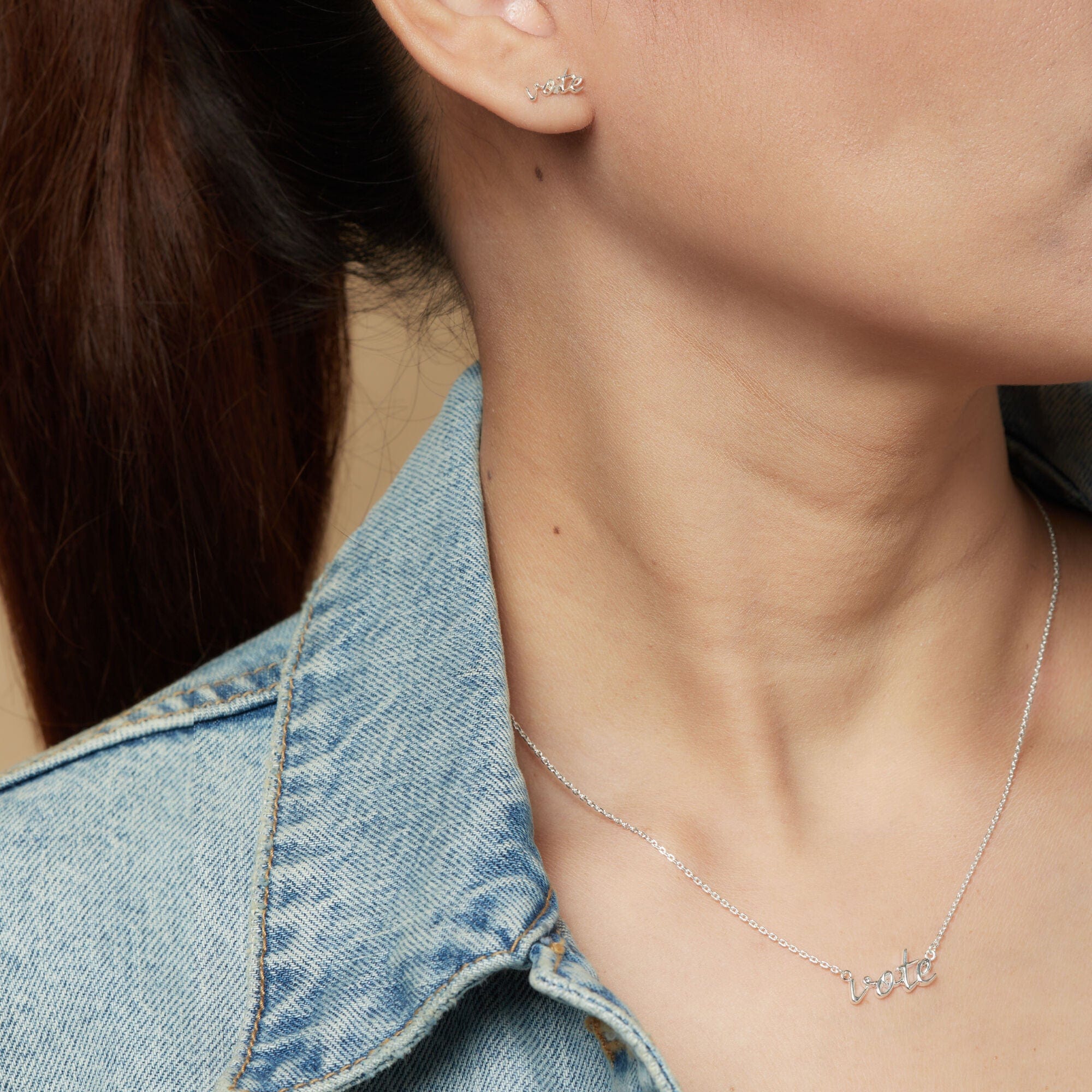 Vote Scripted Font Necklace - Image 2