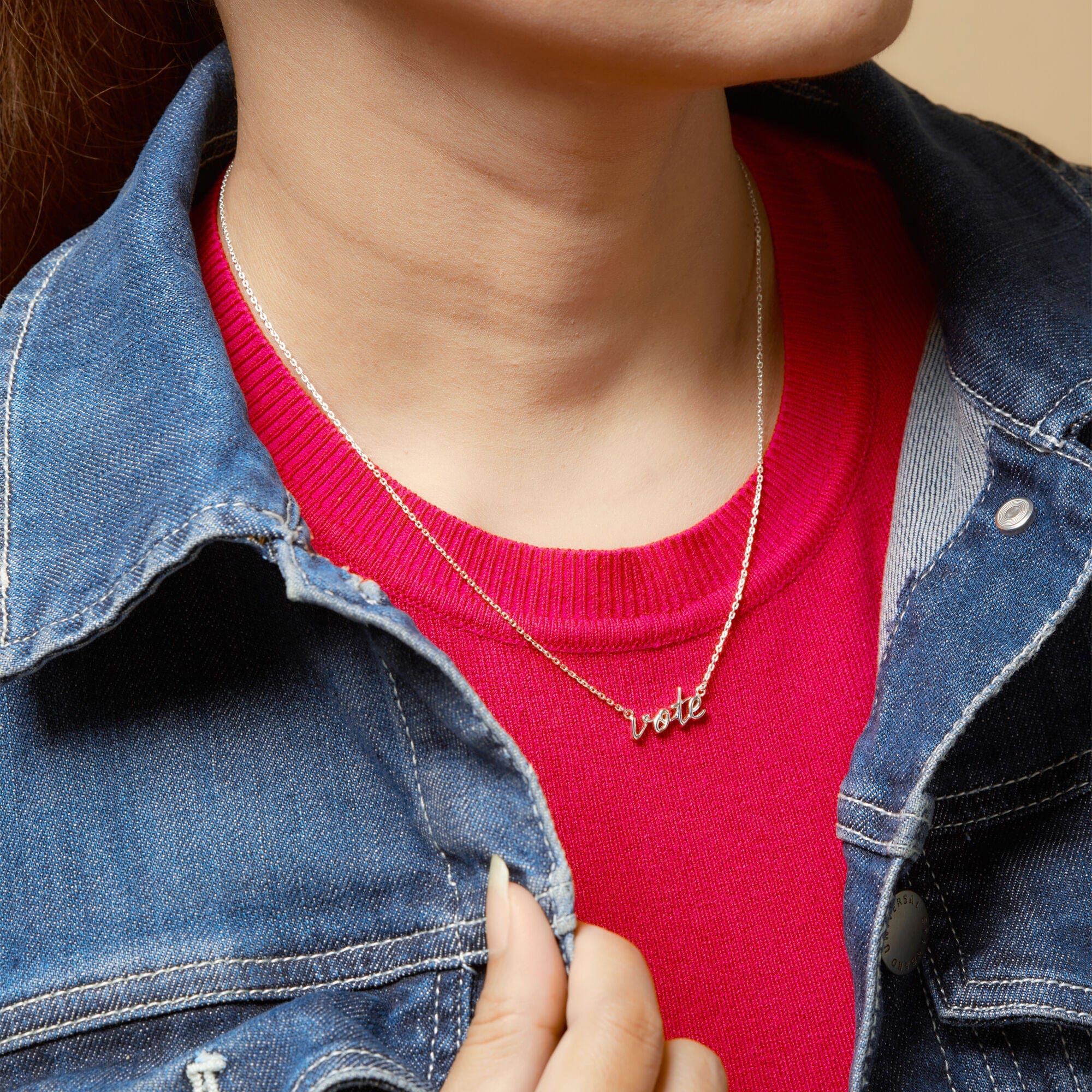 Vote Scripted Font Necklace - Image 3