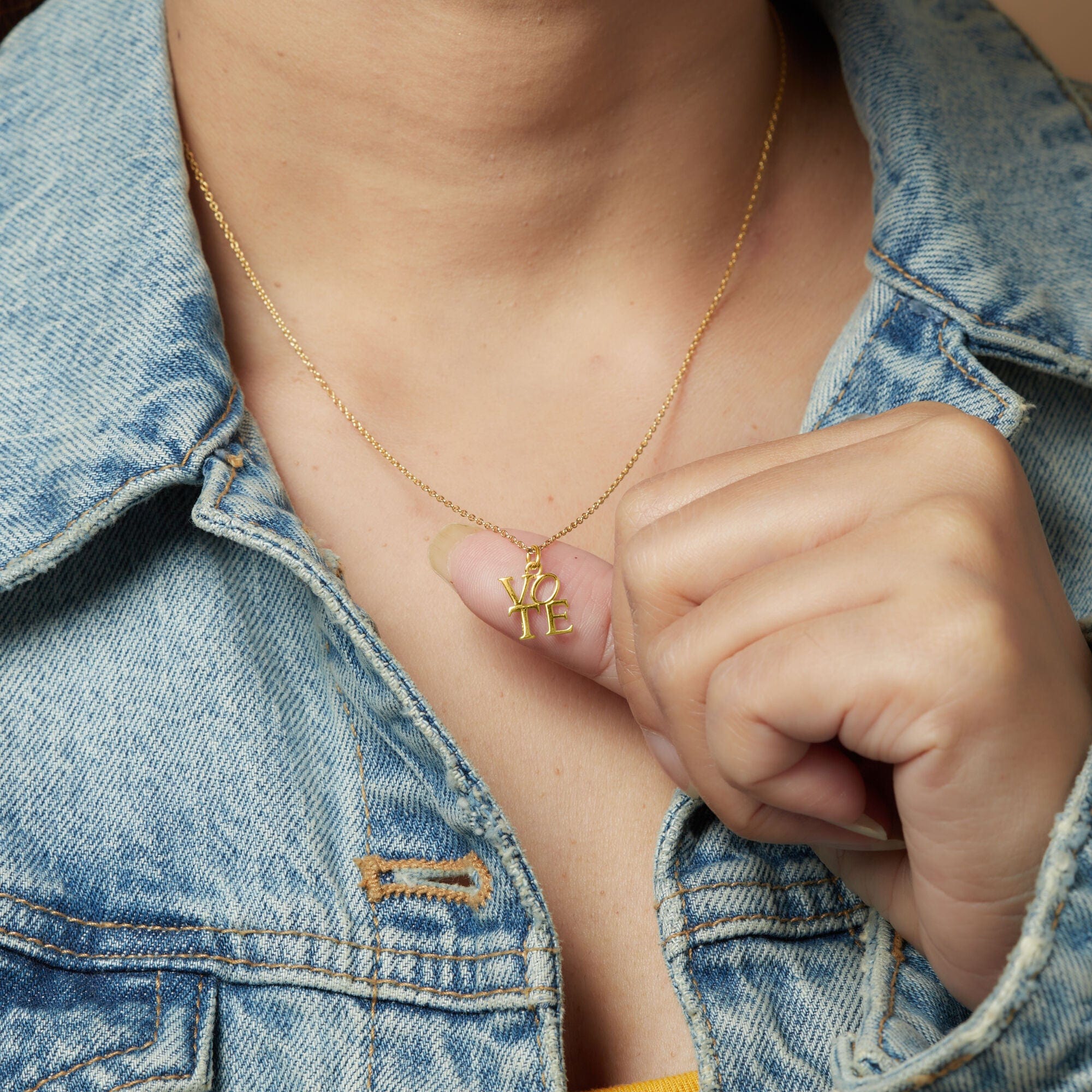 Vote Serif Font Necklace - Image 7
