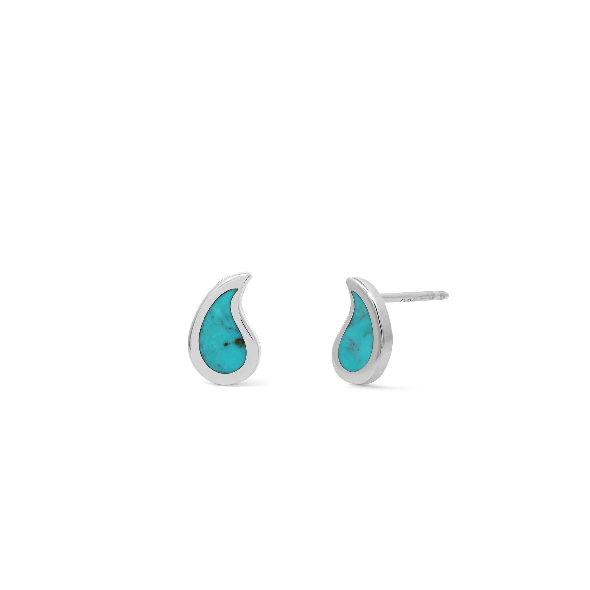 Water Droplet Studs with Stone - Image 4