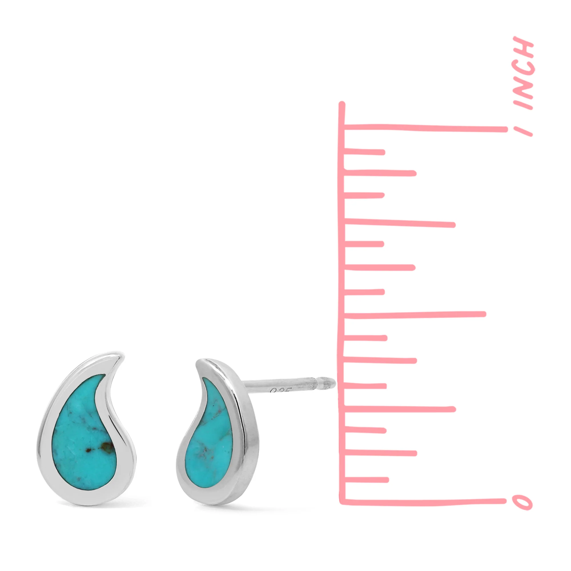 Water Droplet Studs with Stone - Image 7