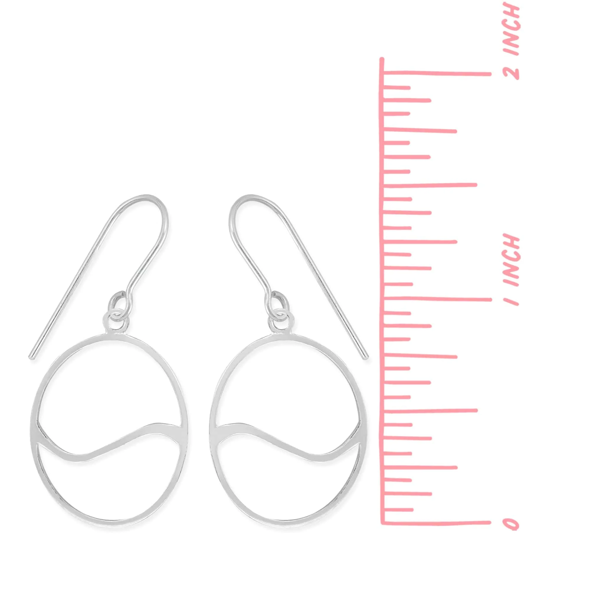 Wave Open Circle Earrings - Image 3