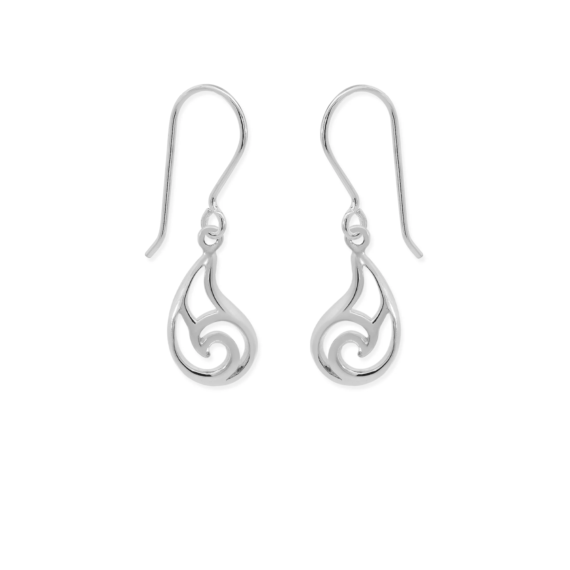 Wave Outline Dangle Earrings