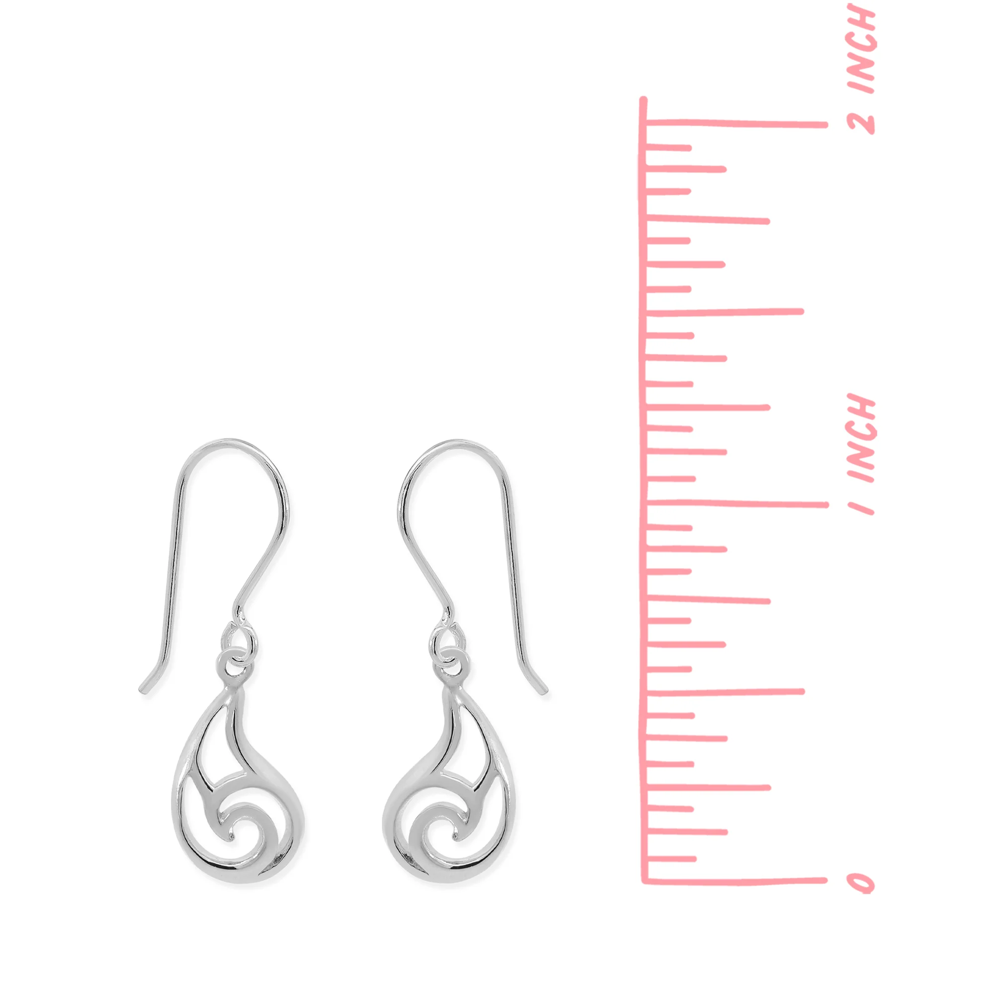 Wave Outline Dangle Earrings - Image 4