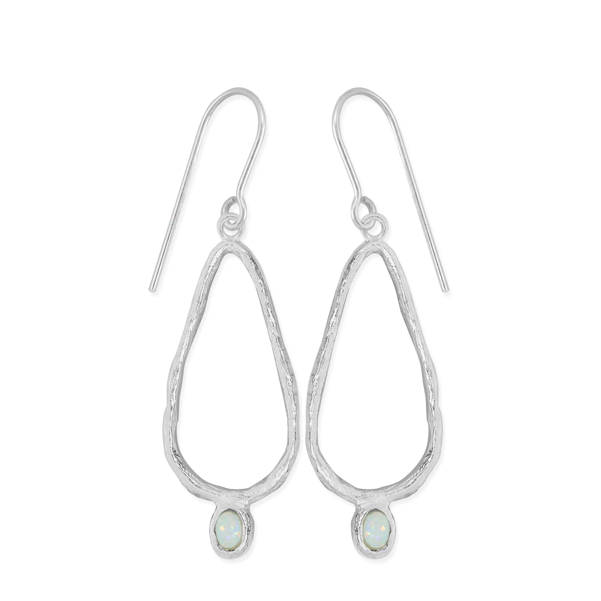 Wild Organic Drop Earrrings with Opal