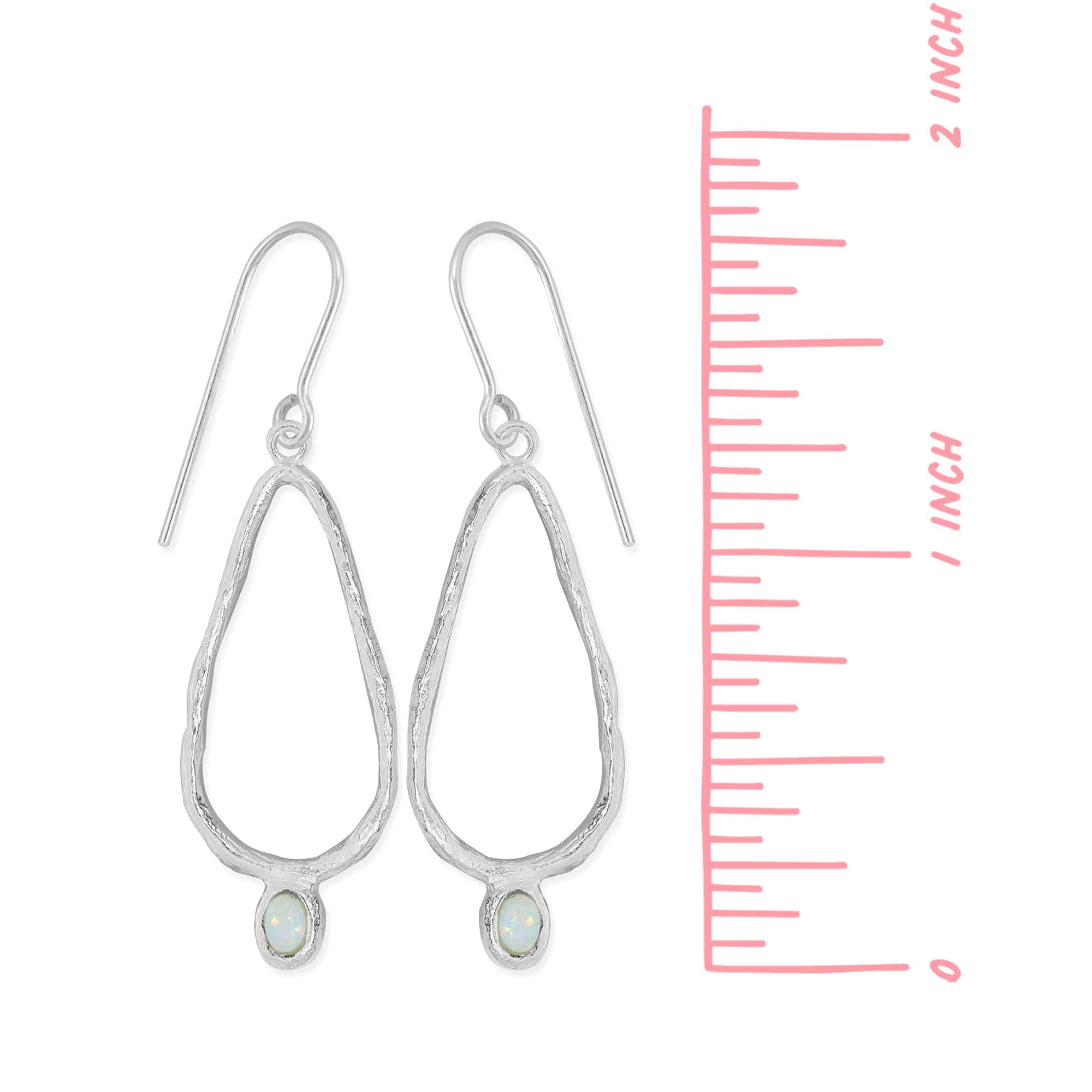 Wild Organic Drop Earrrings with Opal - Image 4