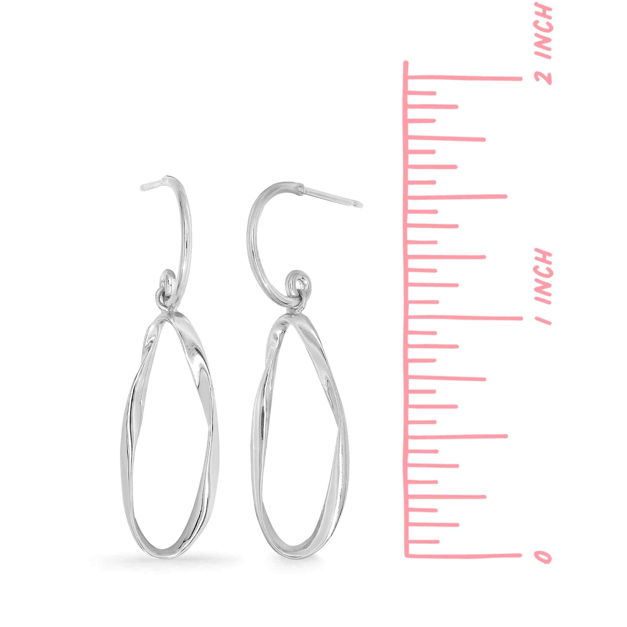 Wild Textured Organic Hanging Hoop Studs - Image 4
