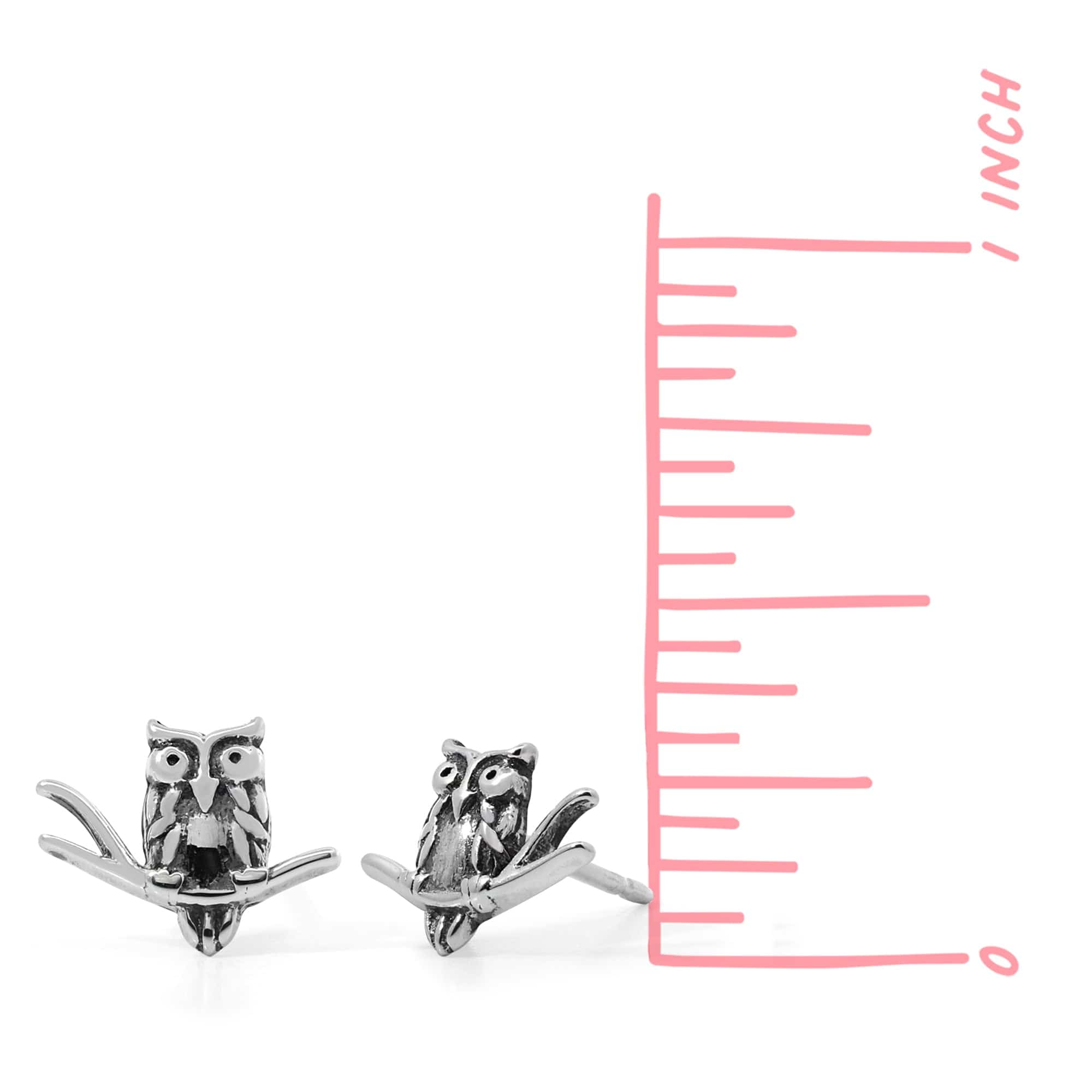 Wise Owl on a Branch Earring Studs - Image 4