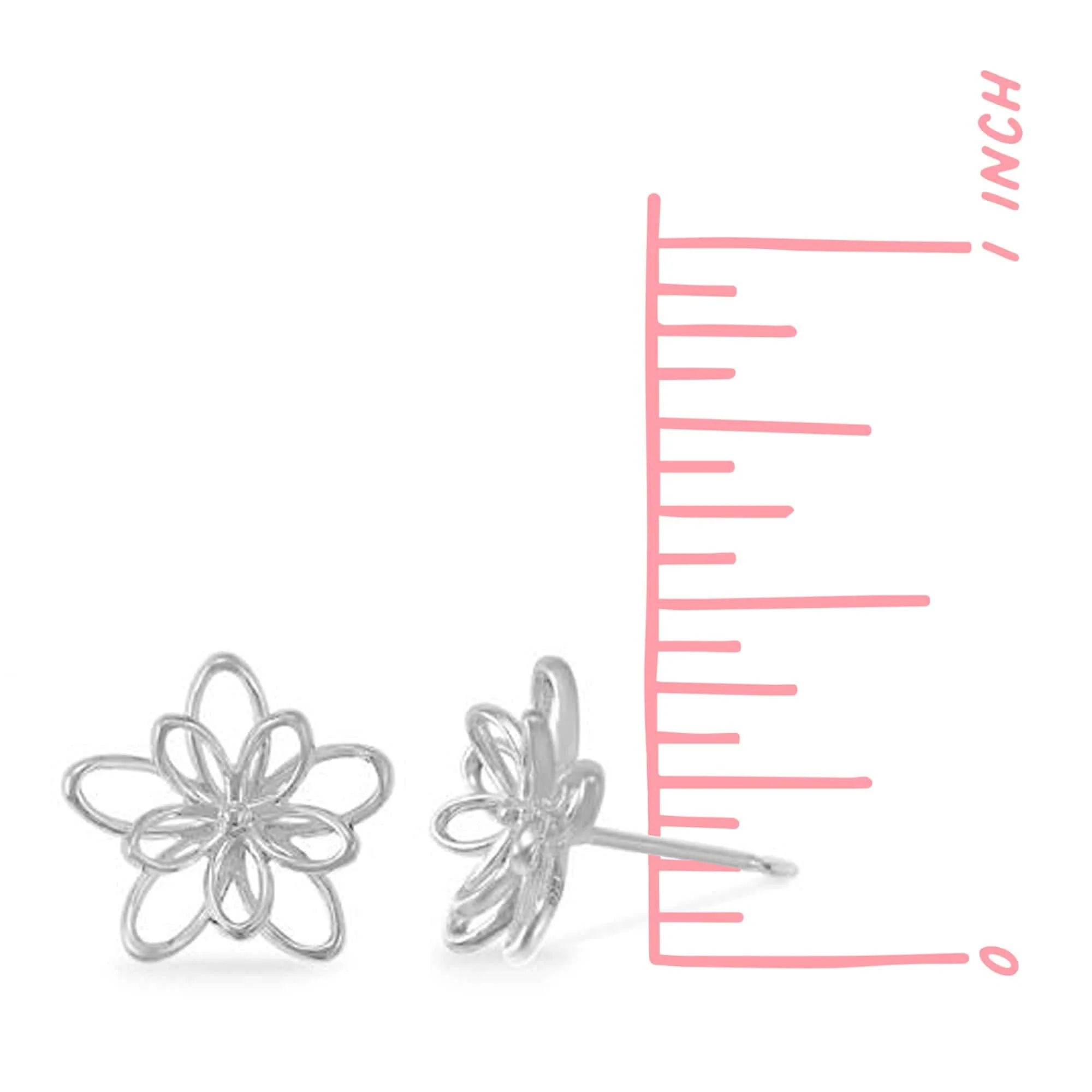 Woven Flower Stud Earrings - Image 3