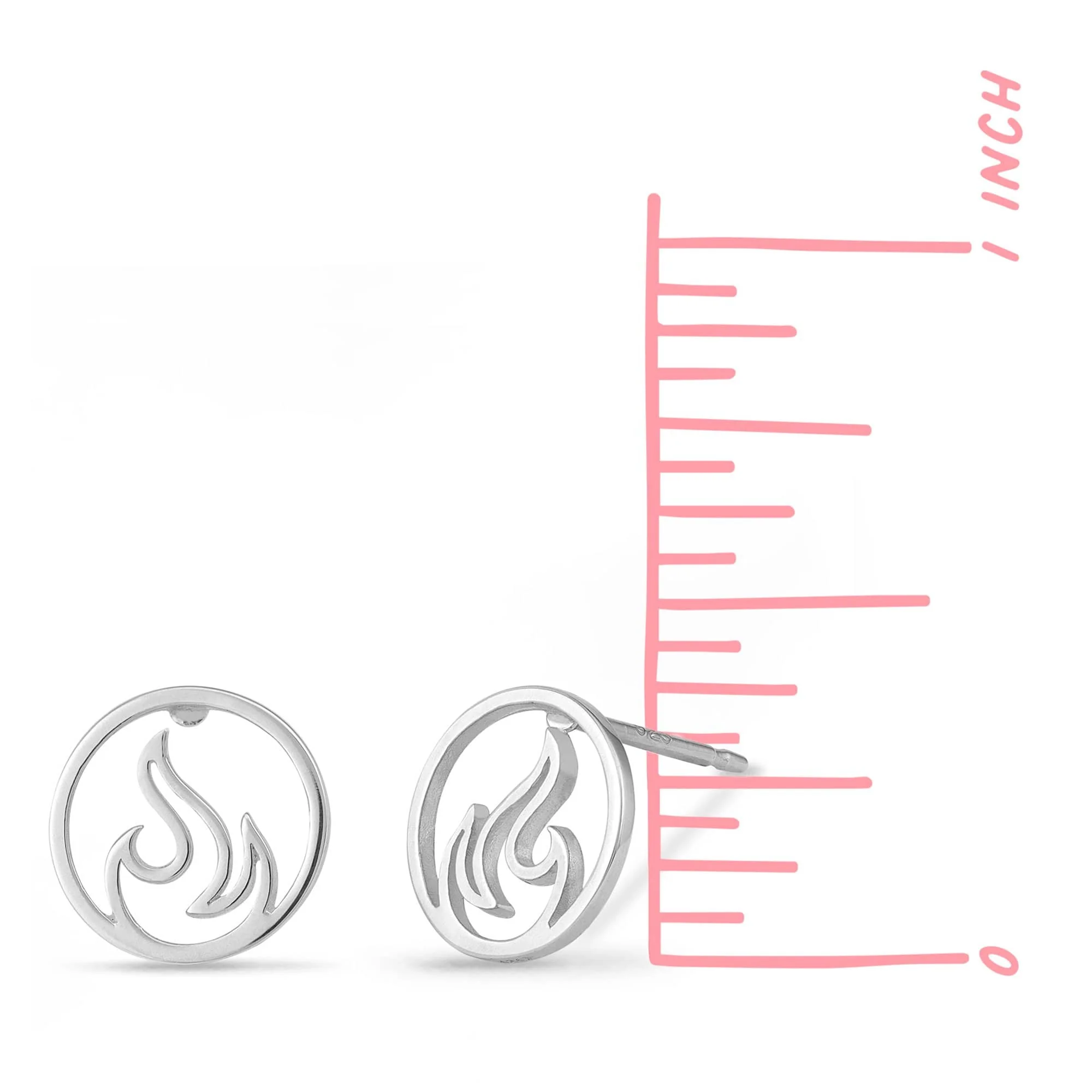 Round Fire Flame Studs - Image 5